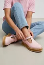 Pantofi dama roz pudra din piele naturala