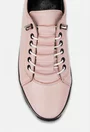 Pantofi dama roz pudra din piele naturala cu siret elastic