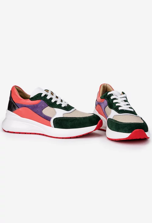 Pantofi dama sport multicolori din piele