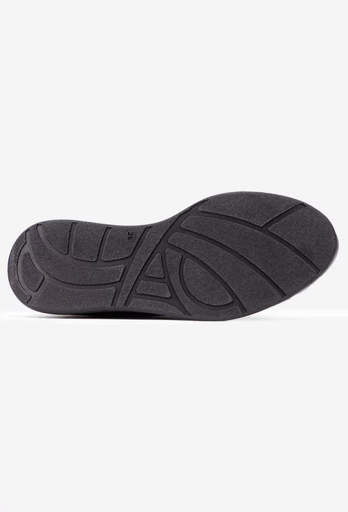 Pantofi dama taupe cu negru din piele naturala