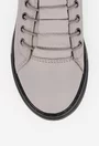 Pantofi dama taupe deschis din piele cu siret elastic