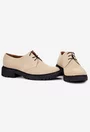 Pantofi dama taupe deschis din piele intoarsa