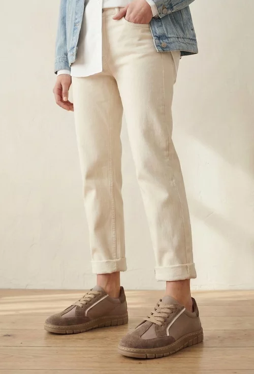 Pantofi dama taupe din piele