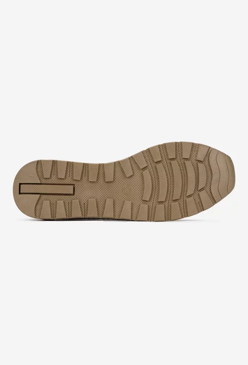 Pantofi dama taupe din piele cu perforatii fine