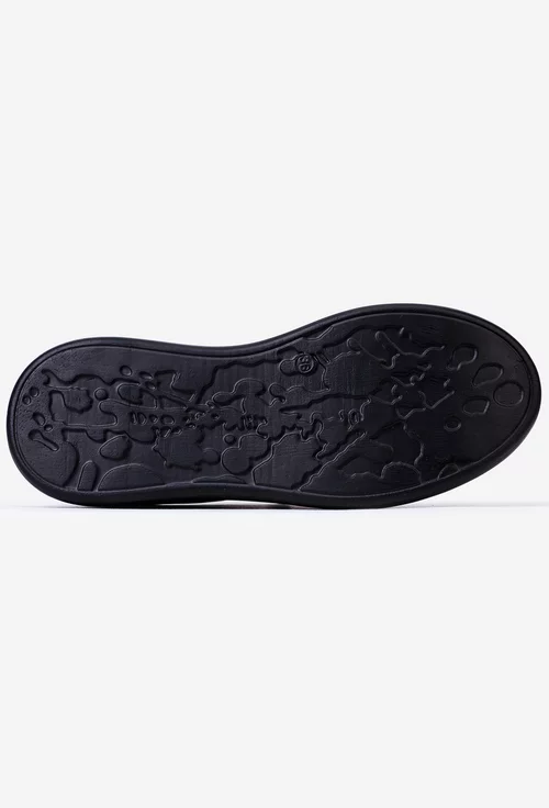 Pantofi dama taupe din piele cu siret elastic si talpa neagra
