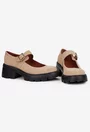 Pantofi dama taupe din piele intoarsa