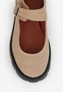 Pantofi dama taupe din piele intoarsa