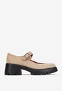 Pantofi dama taupe din piele intoarsa
