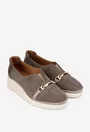 Pantofi dama taupe din piele intoarsa