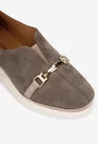Pantofi dama taupe din piele intoarsa