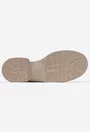 Pantofi dama taupe din piele lacuita cu model