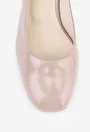 Pantofi dama taupe din piele lacuita cu varf patrat