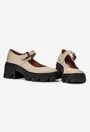 Pantofi dama taupe din piele naturala