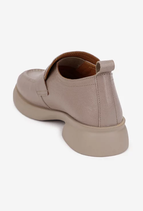 Pantofi dama taupe din piele naturala