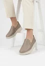 Pantofi dama taupe din piele naturala