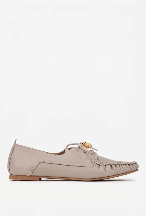 Pantofi dama taupe din piele naturala
