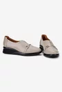 Pantofi dama taupe din piele naturala cu ornament