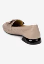 Pantofi dama taupe din piele naturala cu ornament
