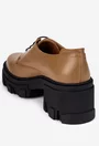 Pantofi dama taupe din piele naturala cu siret