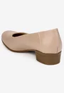 Pantofi dama taupe din piele naturala cu toc mic