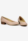 Pantofi dama taupe din piele naturala cu toc mic