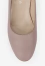 Pantofi dama taupe din piele naturala cu toc mic