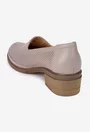 Pantofi dama taupe din piele perforata