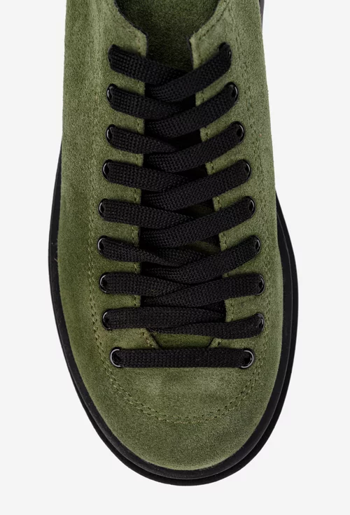 Pantofi dama verzi din piele intoarsa