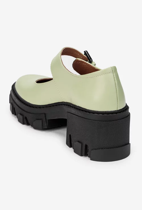 Pantofi dama verzi din piele naturala