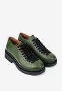 Pantofi dama verzi din piele texturata