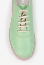 Pantofi dama verzi din piele texturata