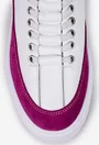 Pantofi din piele alba cu detaliu fuchsia