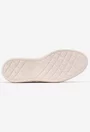 Pantofi din piele alba cu siret elastic si perforatii