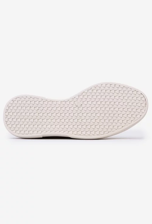 Pantofi dama din piele aurie cu model perforat