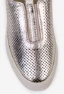 Pantofi dama din piele aurie cu model perforat