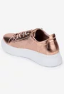 Pantofi din piele aurie cu siret elastic