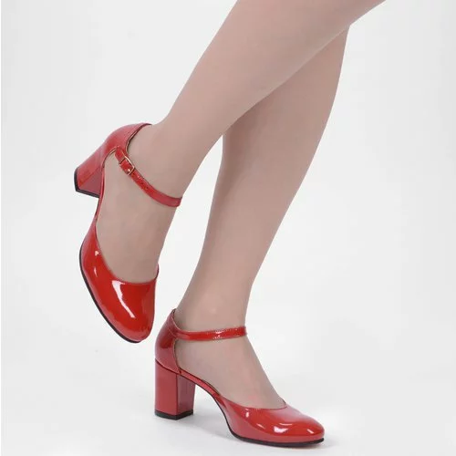 Pantofi din piele naturala rosii Cynthia