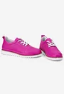 Pantofi din piele naturala fuchsia cu siret