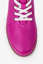 Pantofi din piele naturala fuchsia cu siret
