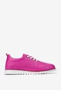 Pantofi din piele naturala fuchsia cu siret