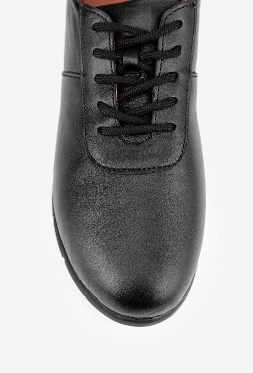 Pantofi din piele naturala neagra