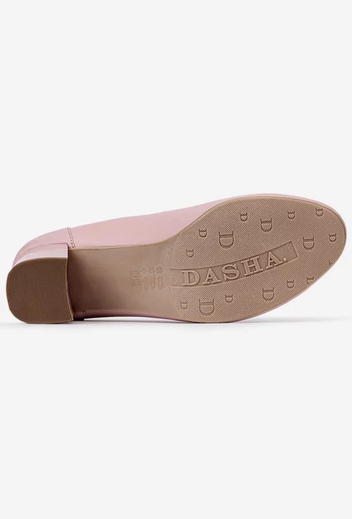 Pantofi din piele naturala roz pudra