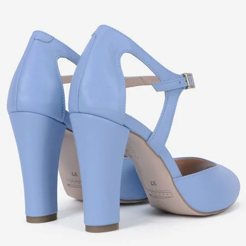 Pantofi din piele naturala bleu Serenity