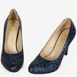 Pantofi din piele naturala cu imprimeu tip piele de reptila albastri cu negru Zeus