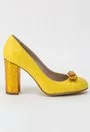 Pantofi galben cu auriu din piele naturala Venise