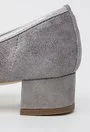 Pantofi gri cu argintiu din piele naturala Daria