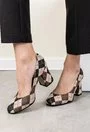 Pantofi in carouri din piele naturala Alice