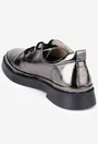 Pantofi kaki din piele stralucitoare cu talpa neagra
