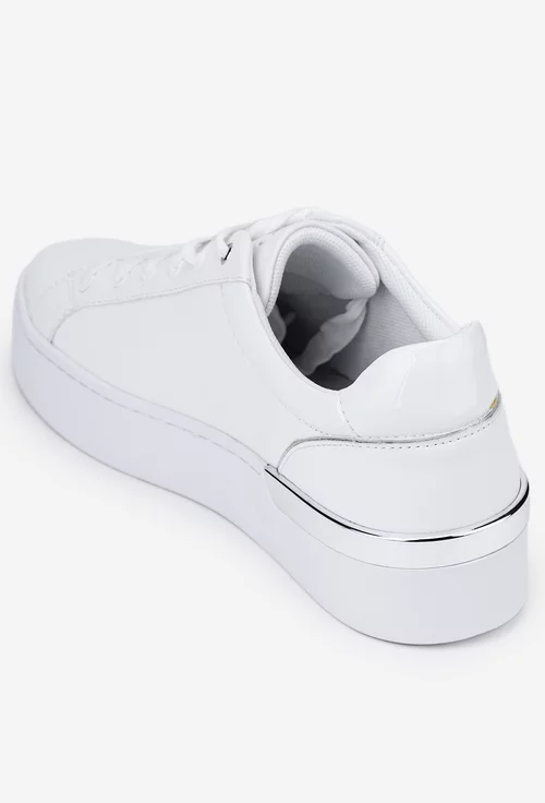 Pantofi LiuJo albi cu aplicatii argintii