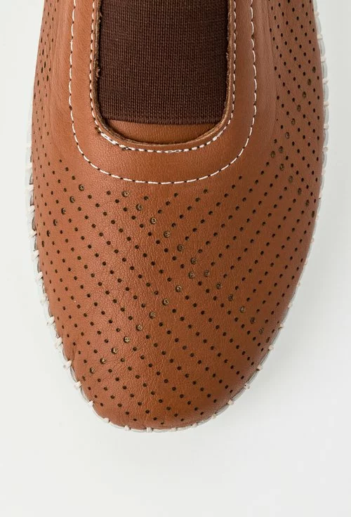 Pantofi maro din piele naturala Alea